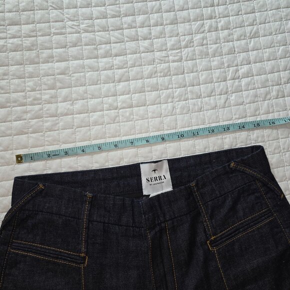 Serra Raw Denim Straight Leg Jeans Dark Wash Pants, 26 - Picture 3 of 9